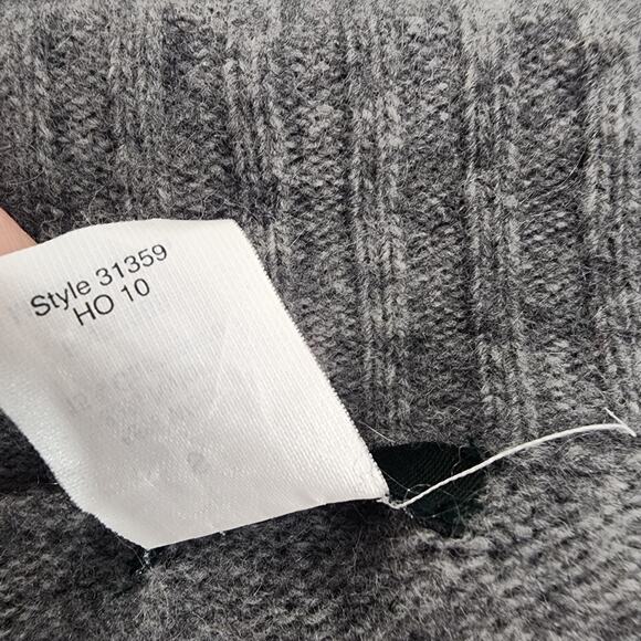 J Crew Women Dream Asymmetrical Zip Henley Sweater Gray Wool Cashmere Small Knit - Picture 9 of 10